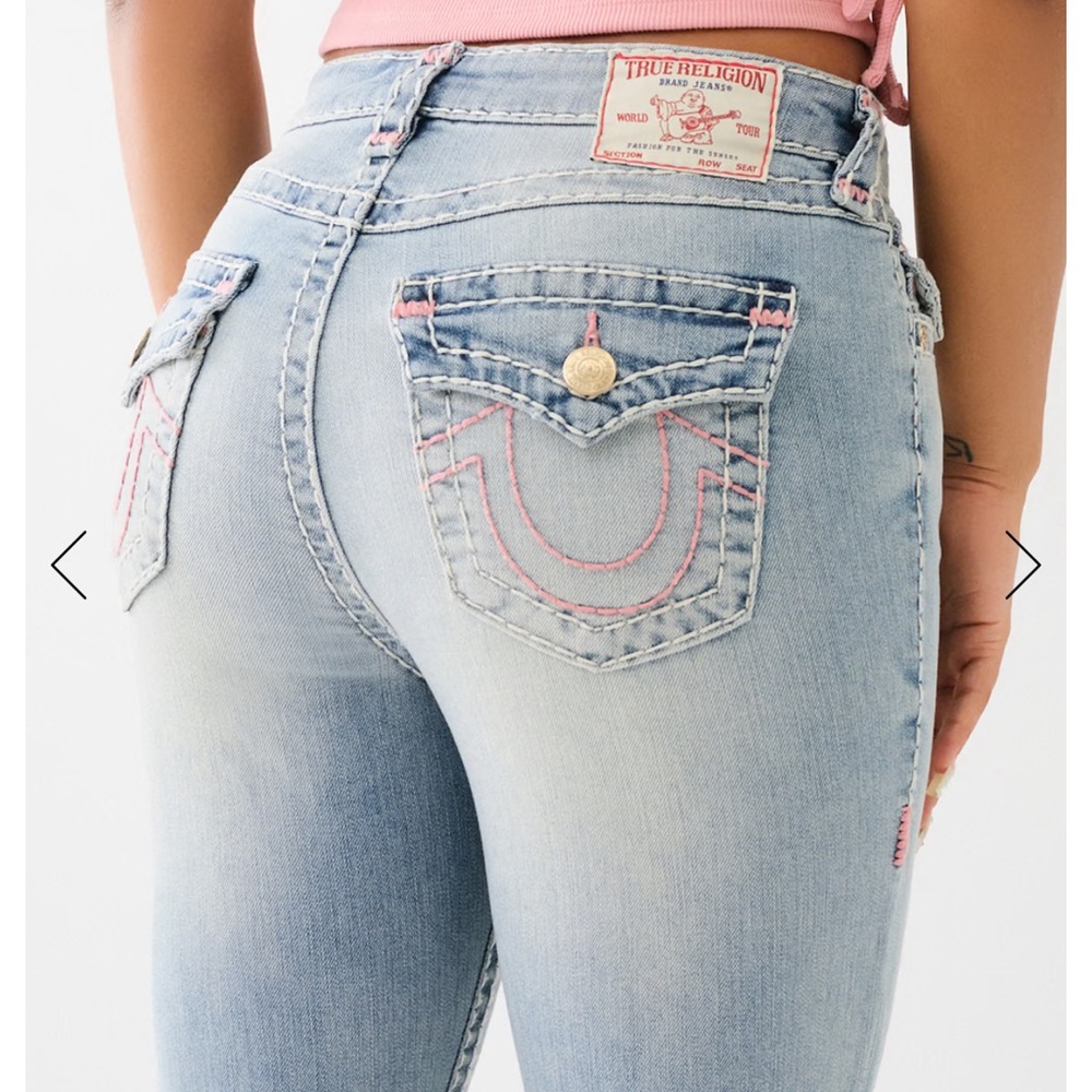 True Religion BILLIE MID RISE SUPER T STRAIGHT JEAN Size 26